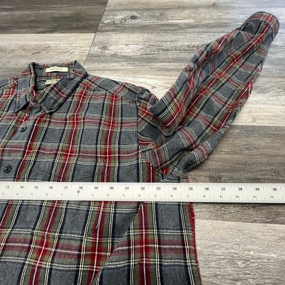 LL Bean Green Gray Scotch Plaid Mens XLT Traditional Fit‎ Flannel Shirt Shacket - Picture 6 of 11
